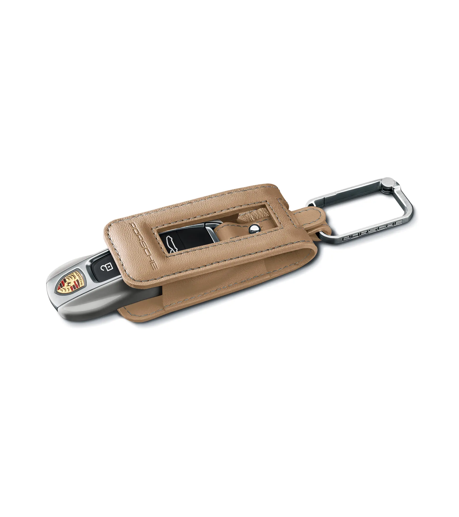 Porte-clés Porsche Design - Cercle En Cuir Et Métal - Marron Foncé (Dark Brown) - Neuf Avec étiquettes