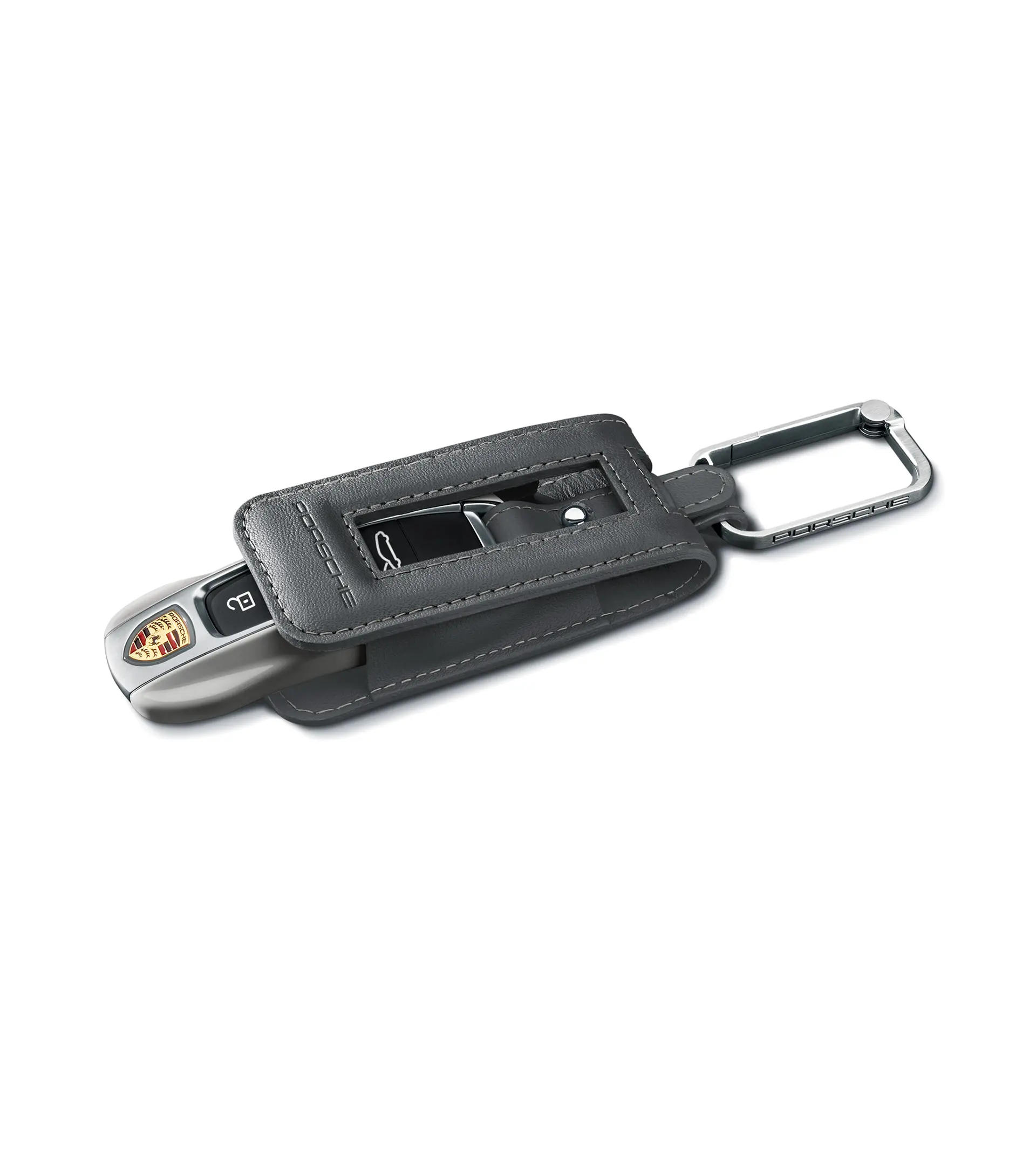 Porsche Leather Key Pouch, Blackberry | PORSCHE SHOP