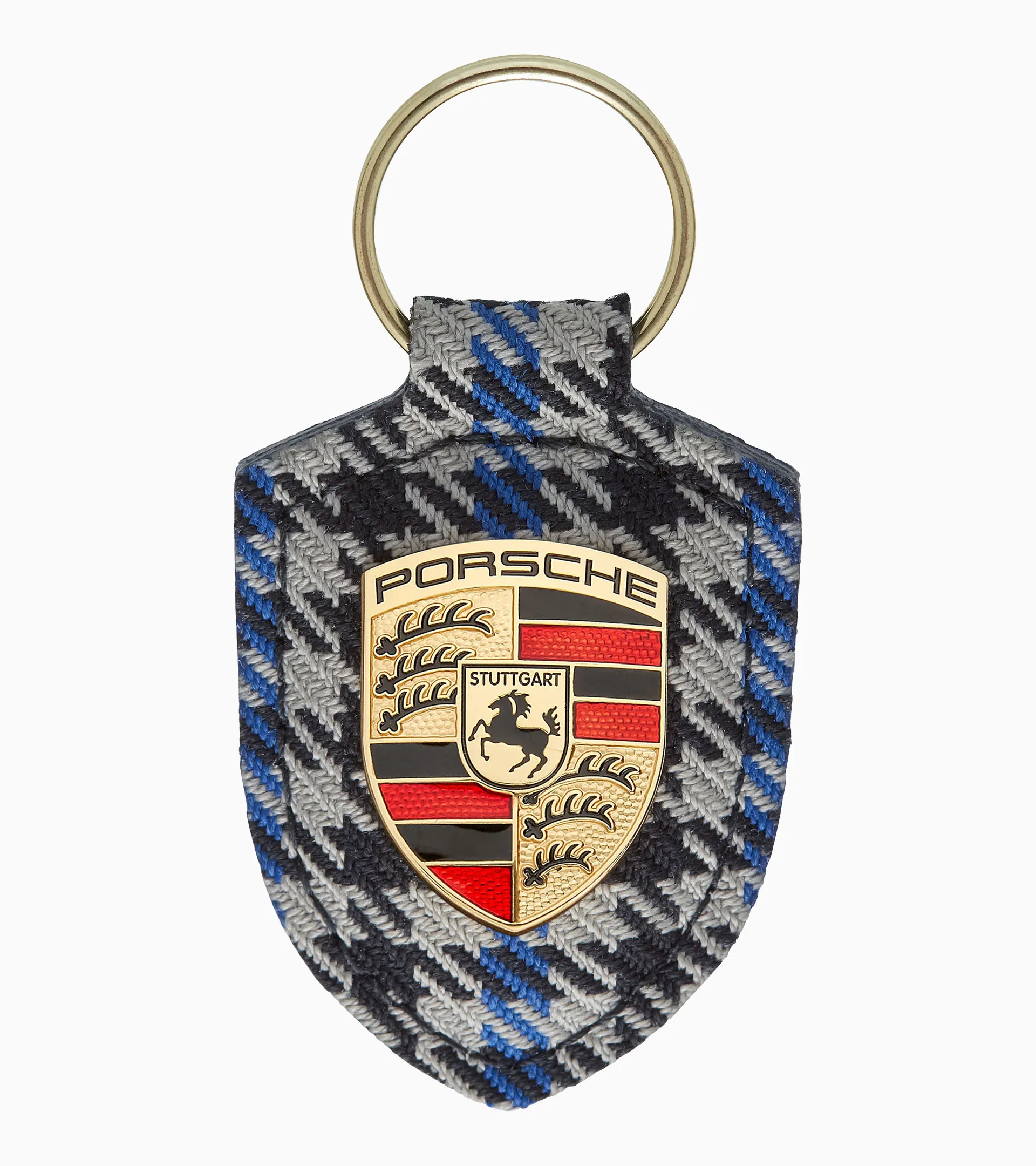 Pepita blue Crest key ring | PORSCHE SHOP