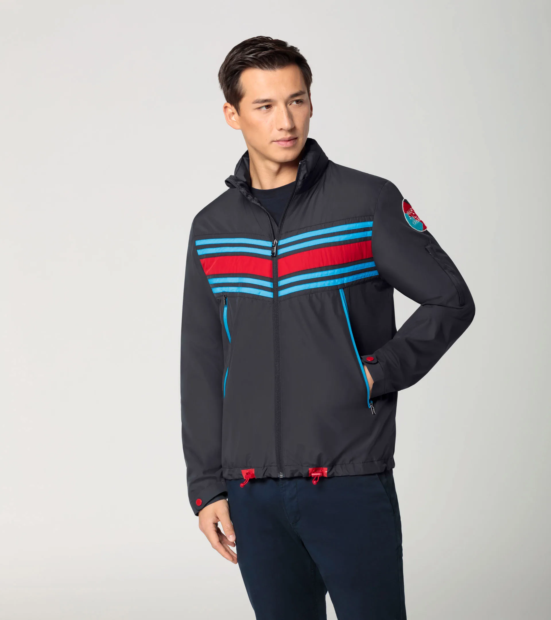 Veste Légère Porsche Design Pour Homme - Nylon Bleu/noir - Taille 52/L - Neuve Avec étiquettes