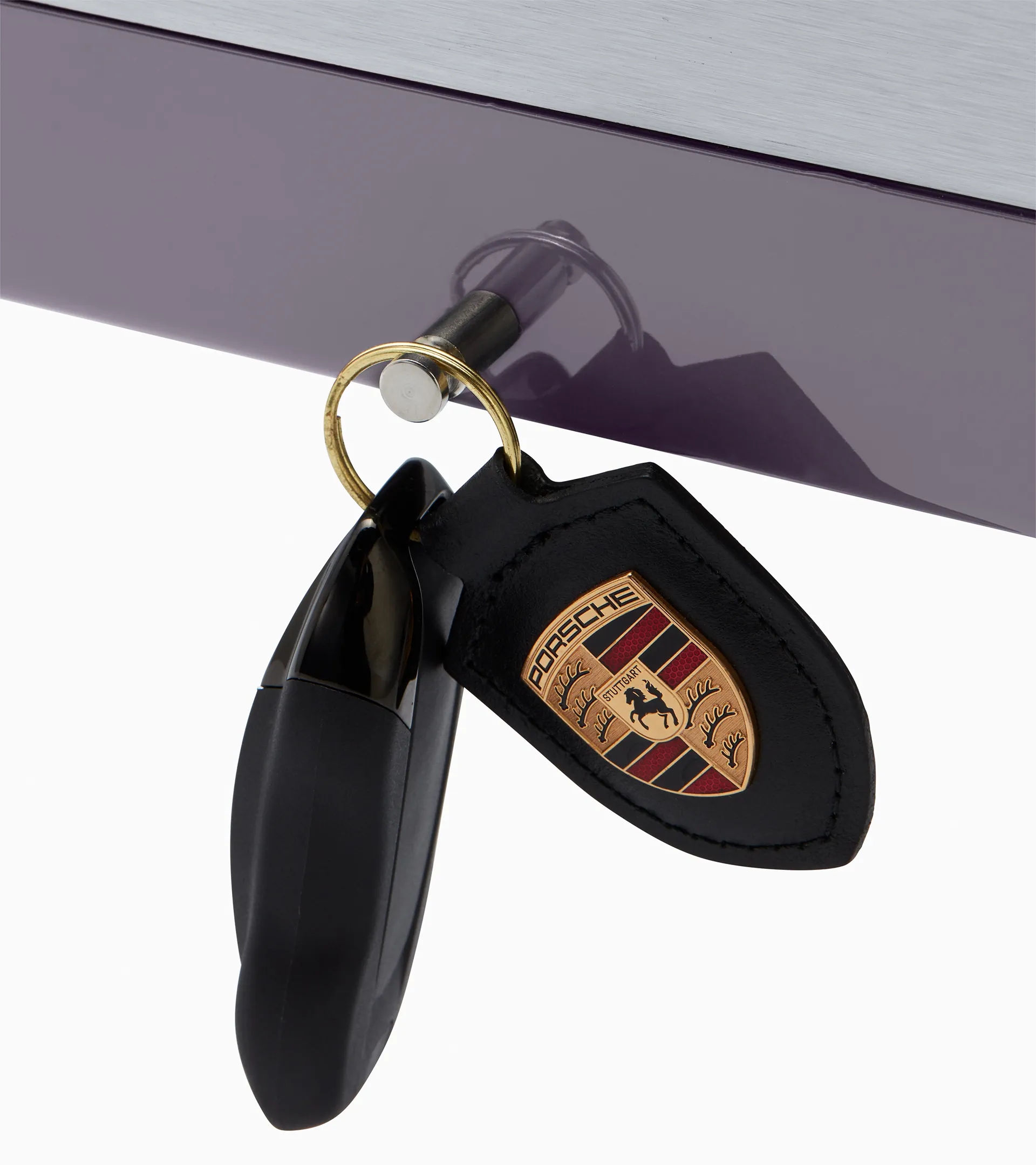 【ポルシェ】キータグ WAP05015417 PORSCHE Original Leather Crest Key Ring Fob Chain, Orange