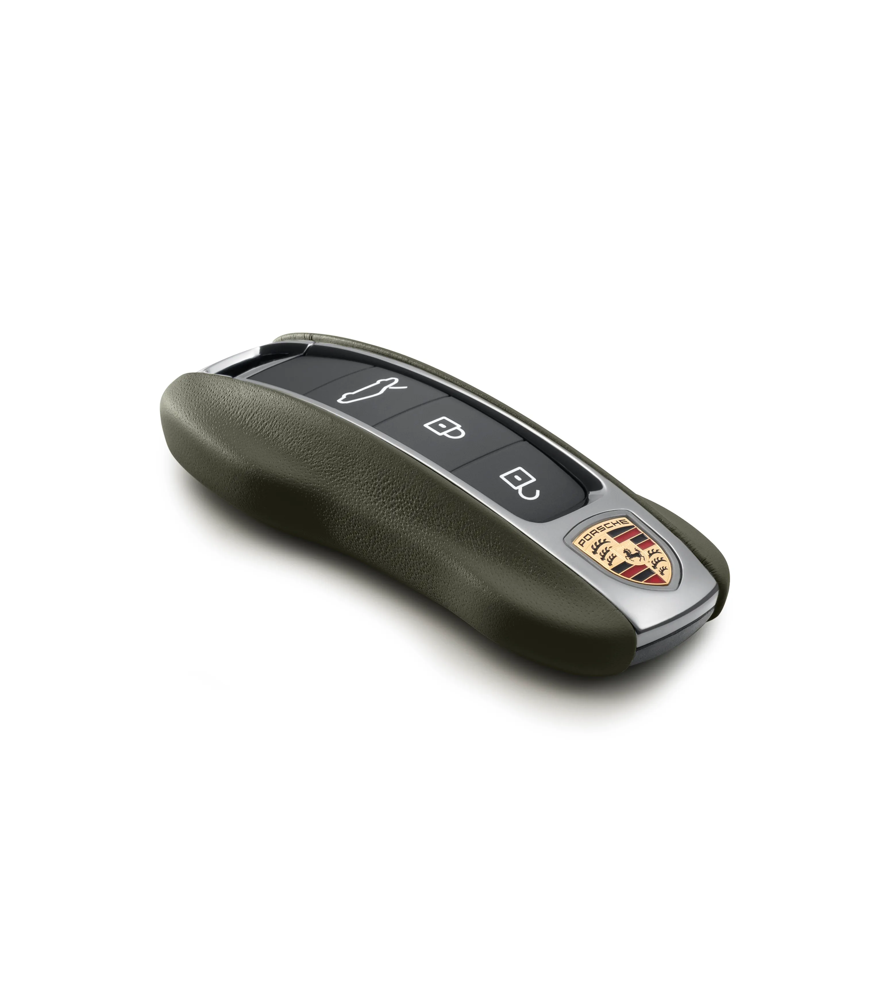 Porsche Leather Driver's Key in Meranti Brown with leather side