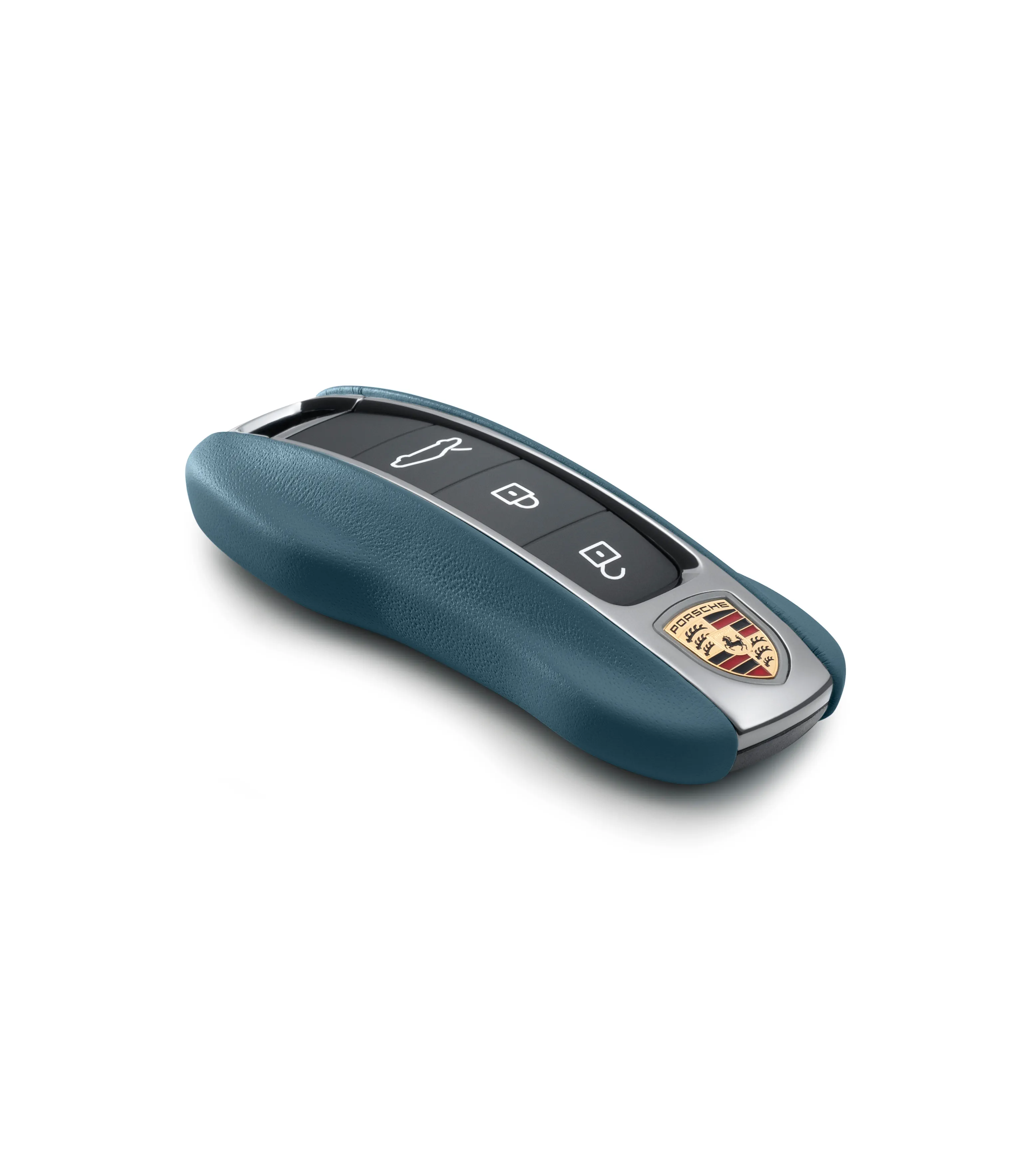 Porsche Leather Driver's Key in Graphite Blue with leather side
