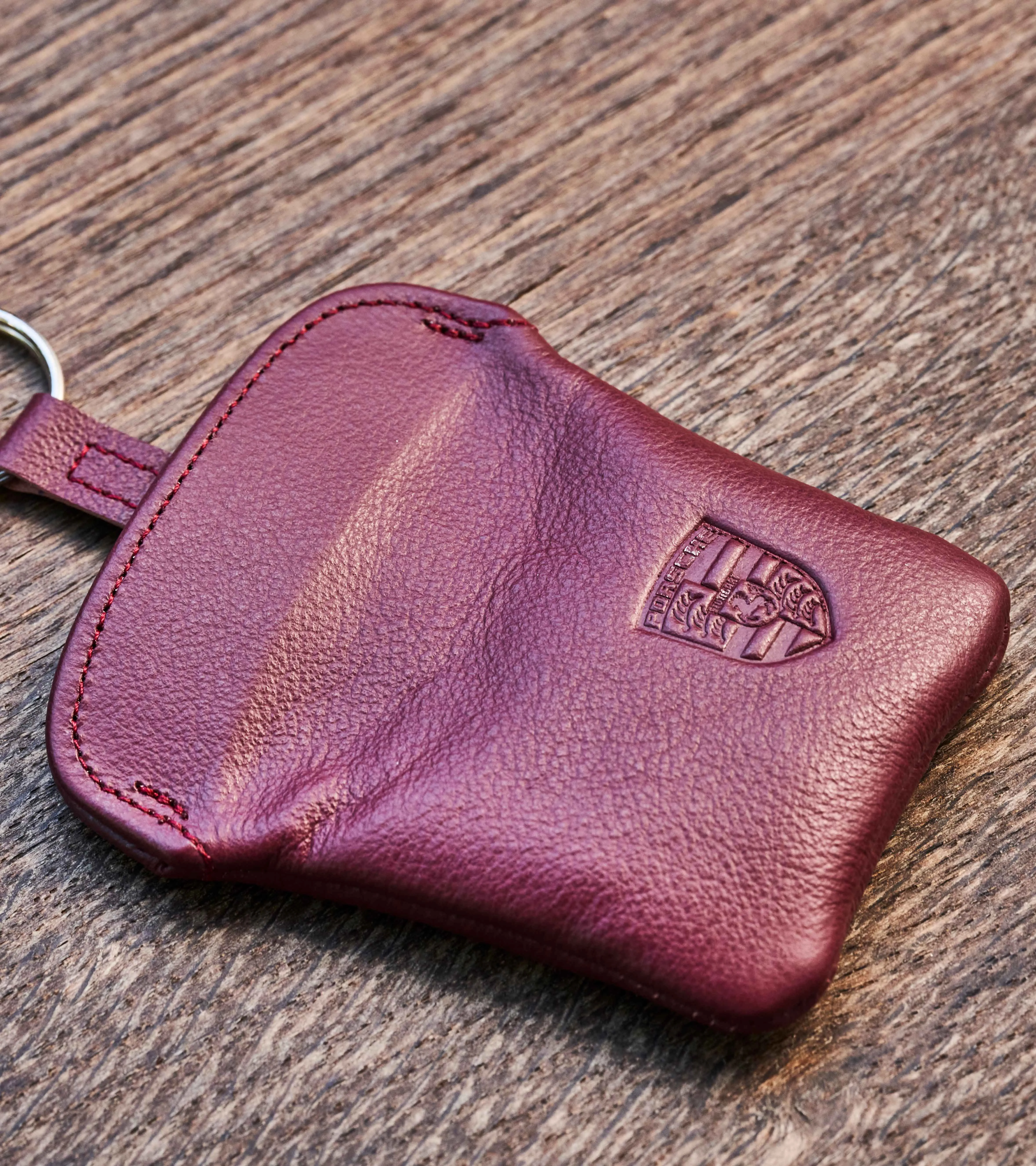 Porsche Classic Leather Key Pouch in Burgundy | PORSCHE SHOP