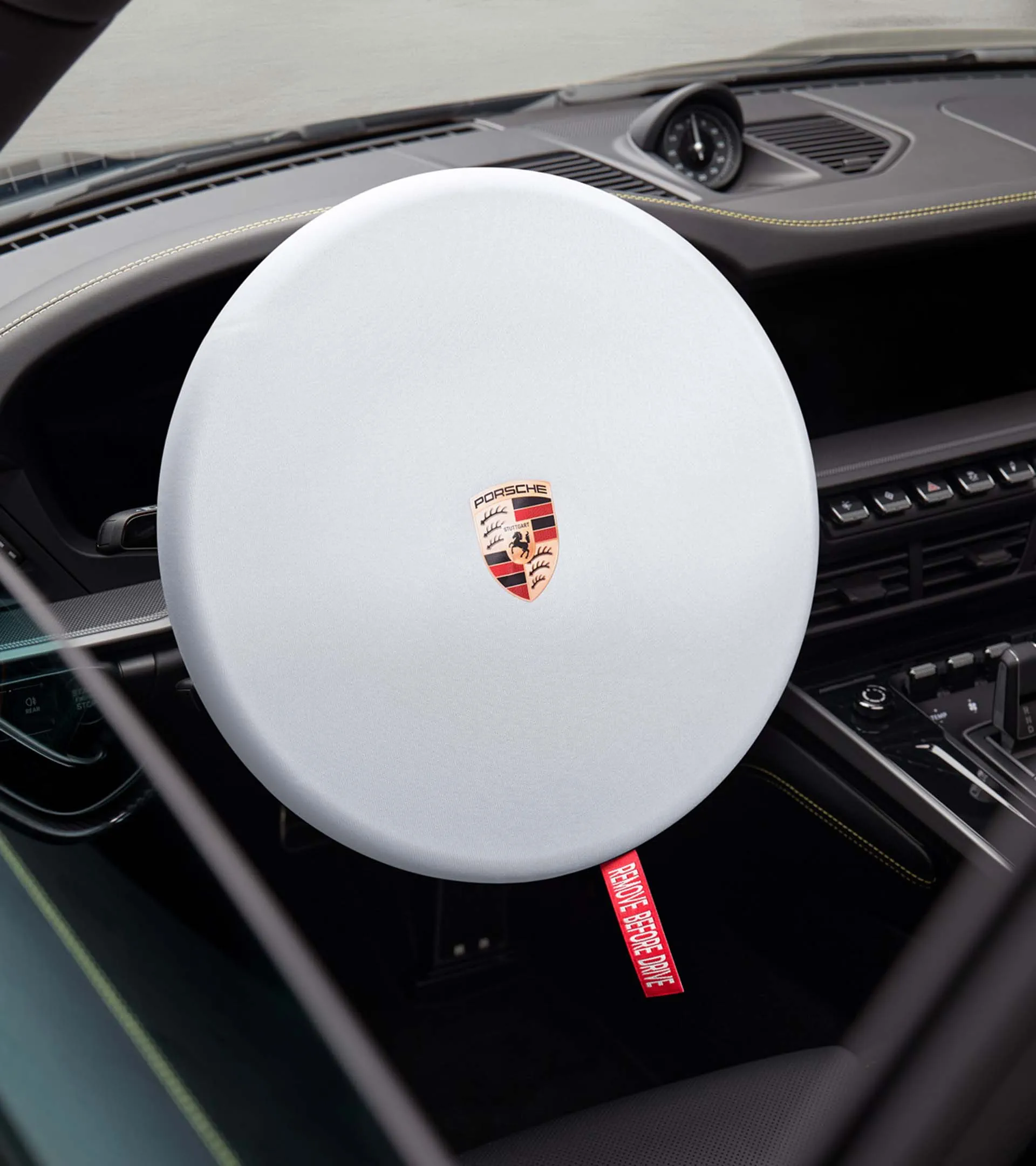 Housse De Volant En Cuir Pour Porsche Macan Cayenne 2015-2016 – 38 Cm – Cousue Main – Plusieurs Couleurs Au Choix