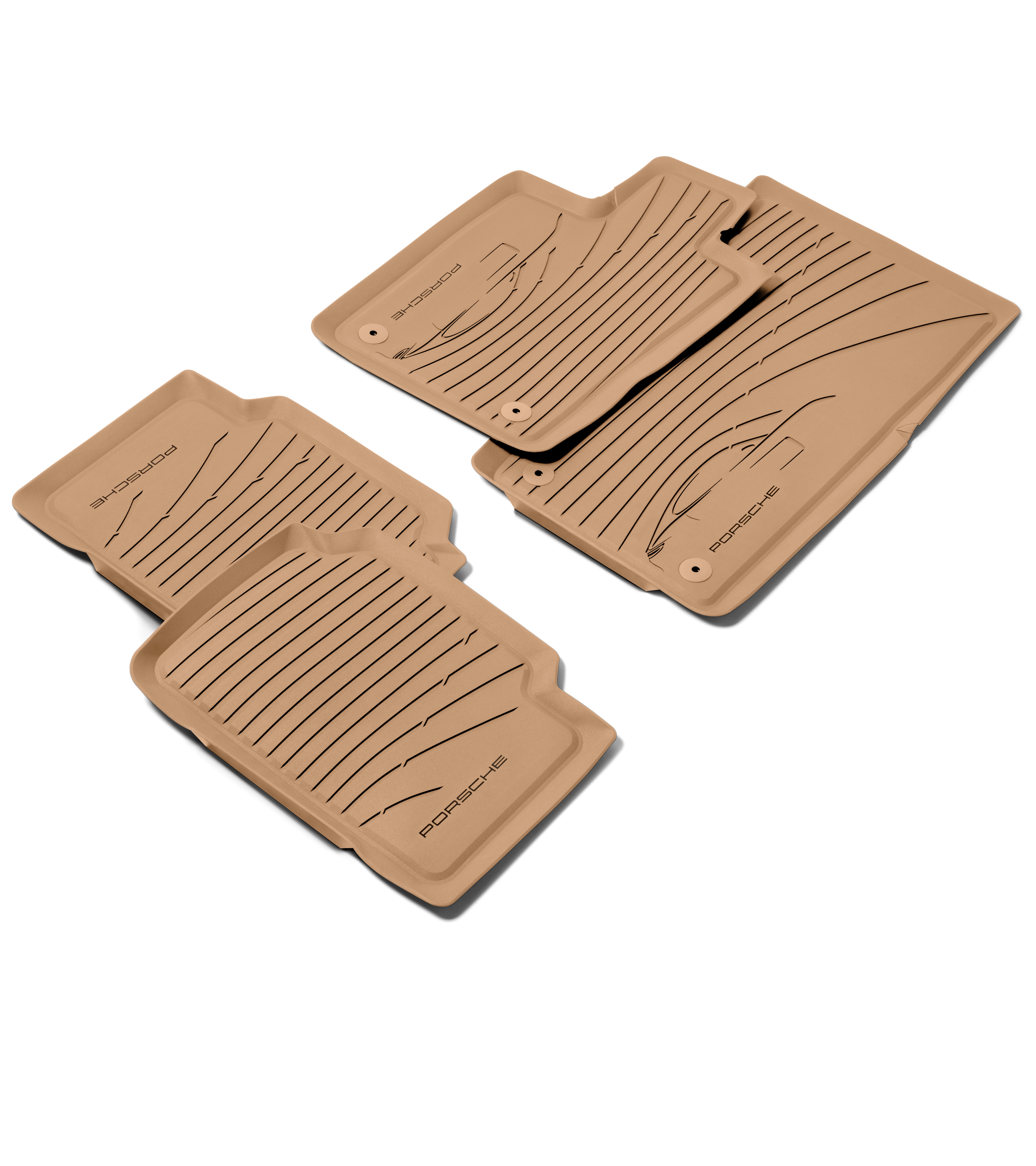 Tappetini Gomma Auto 3D Per Porsche Panamera II (dal 2016) - Set Antiscivolo Con Bordi Alti - Protezione Totale