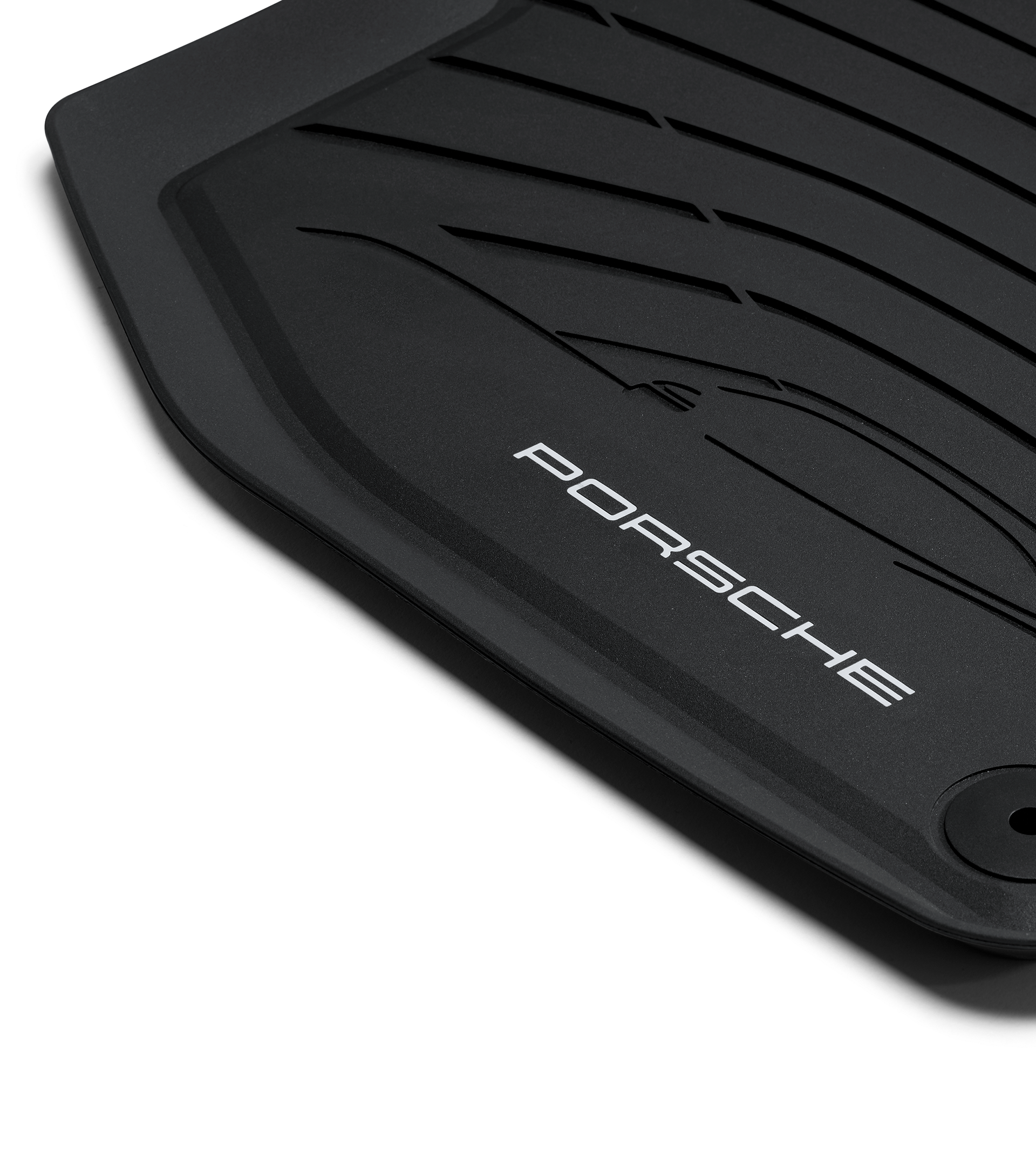 tuning-art LX308 Luxury-Line Tappetini per Porsche Macan 2014-12/2018, Bordo:Argento