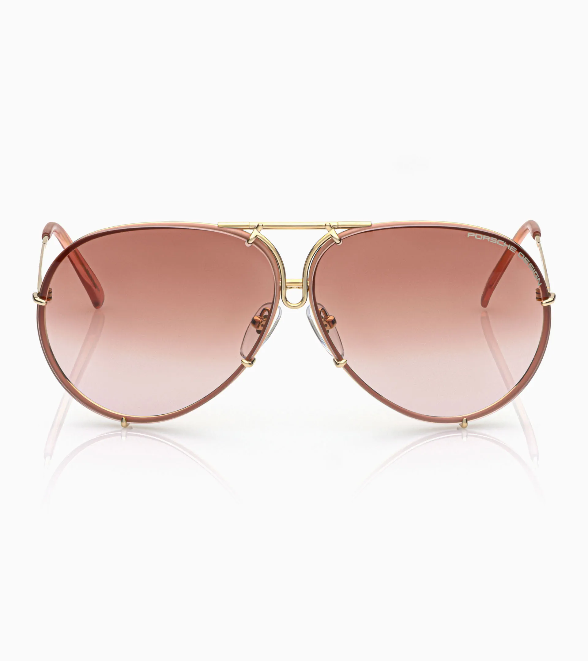 Porsche Design Gold and Brown Aviator Sunglasses Sunglasses Streamline #2 | PORSCHE SHOP main image 3