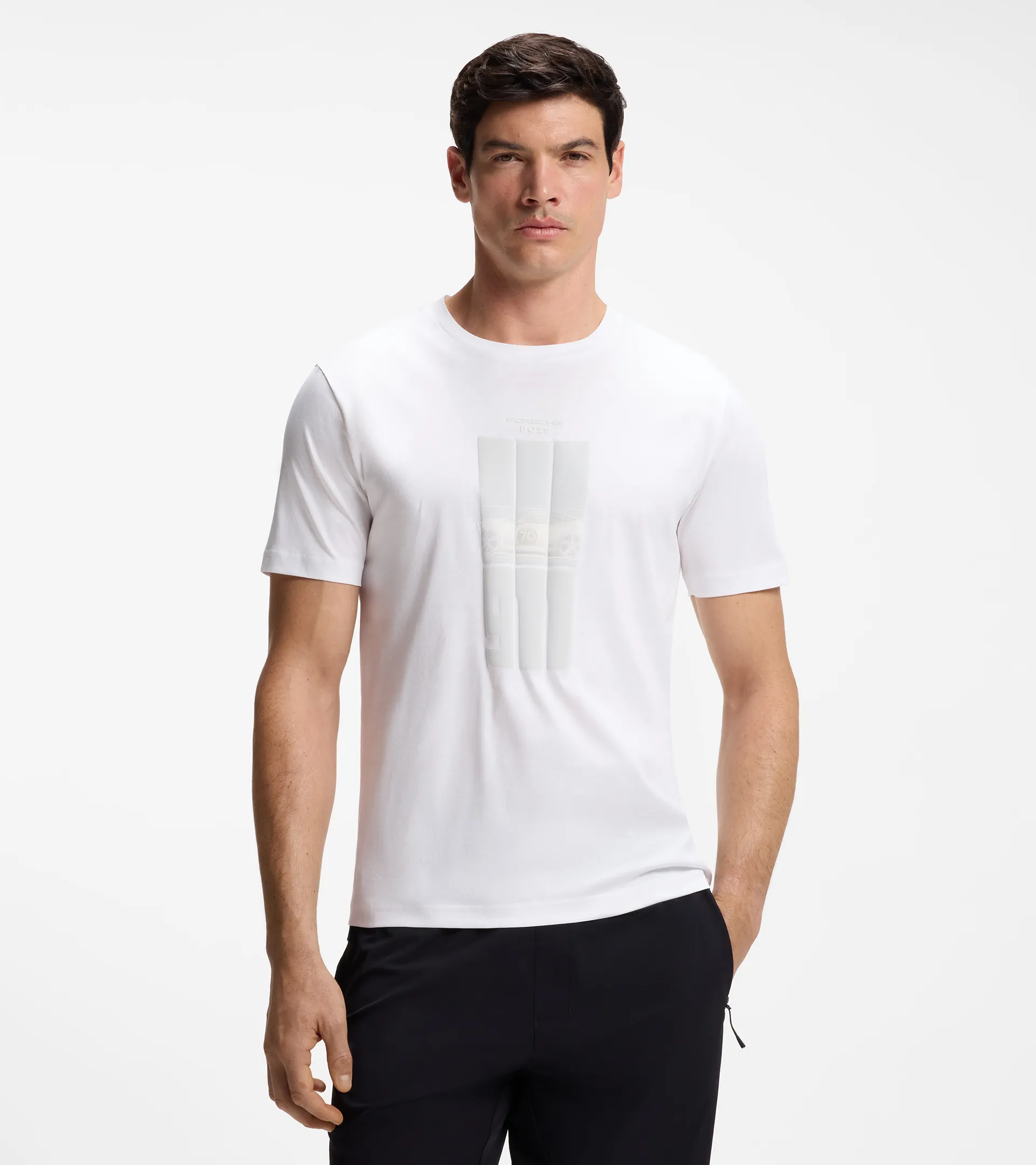 T‑shirt with reflective branding - Porsche x BOSS | PORSCHE SHOP