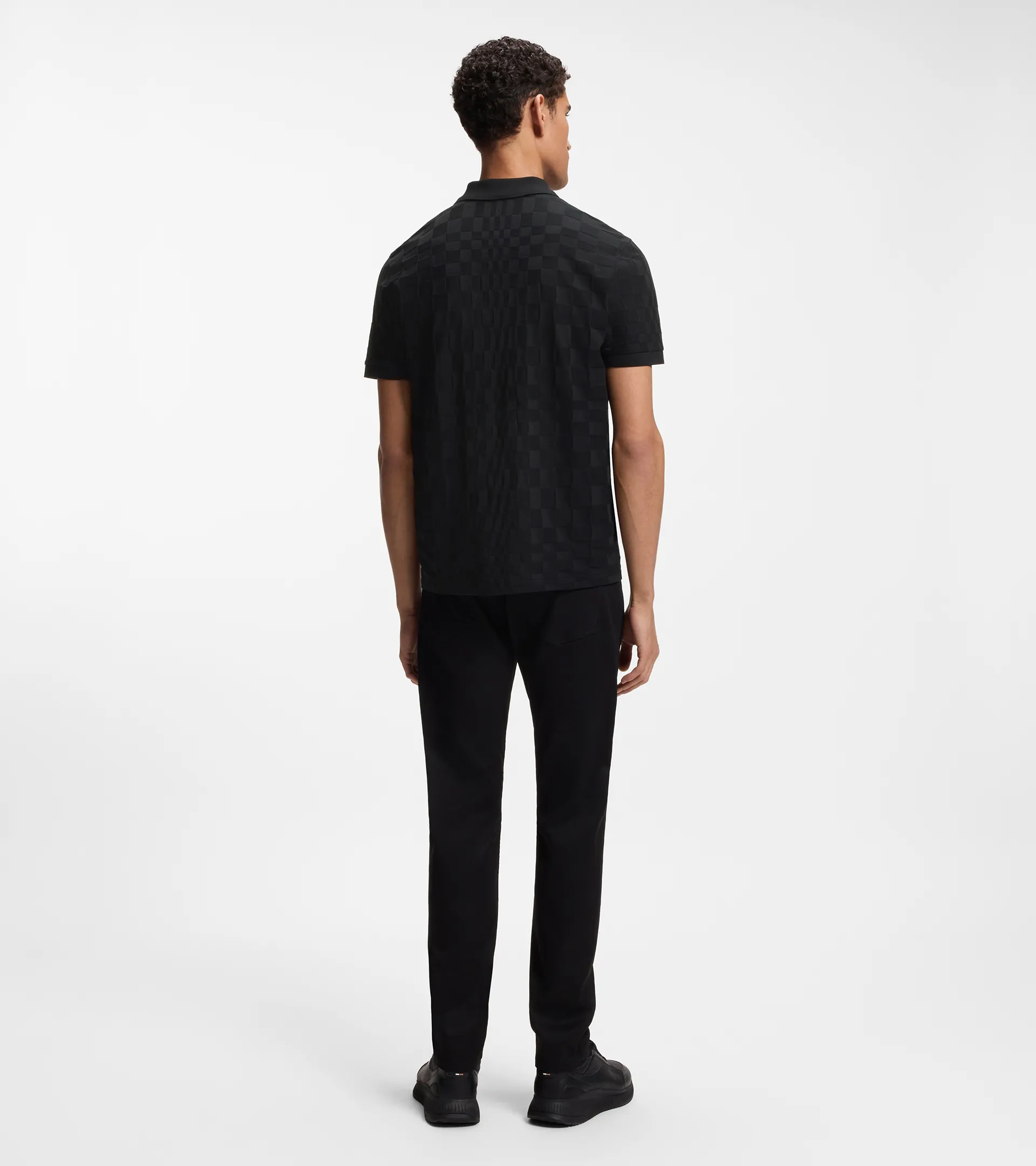 Polo shirt in jacquard-patterned cotton – Porsche x BOSS | PORSCHE