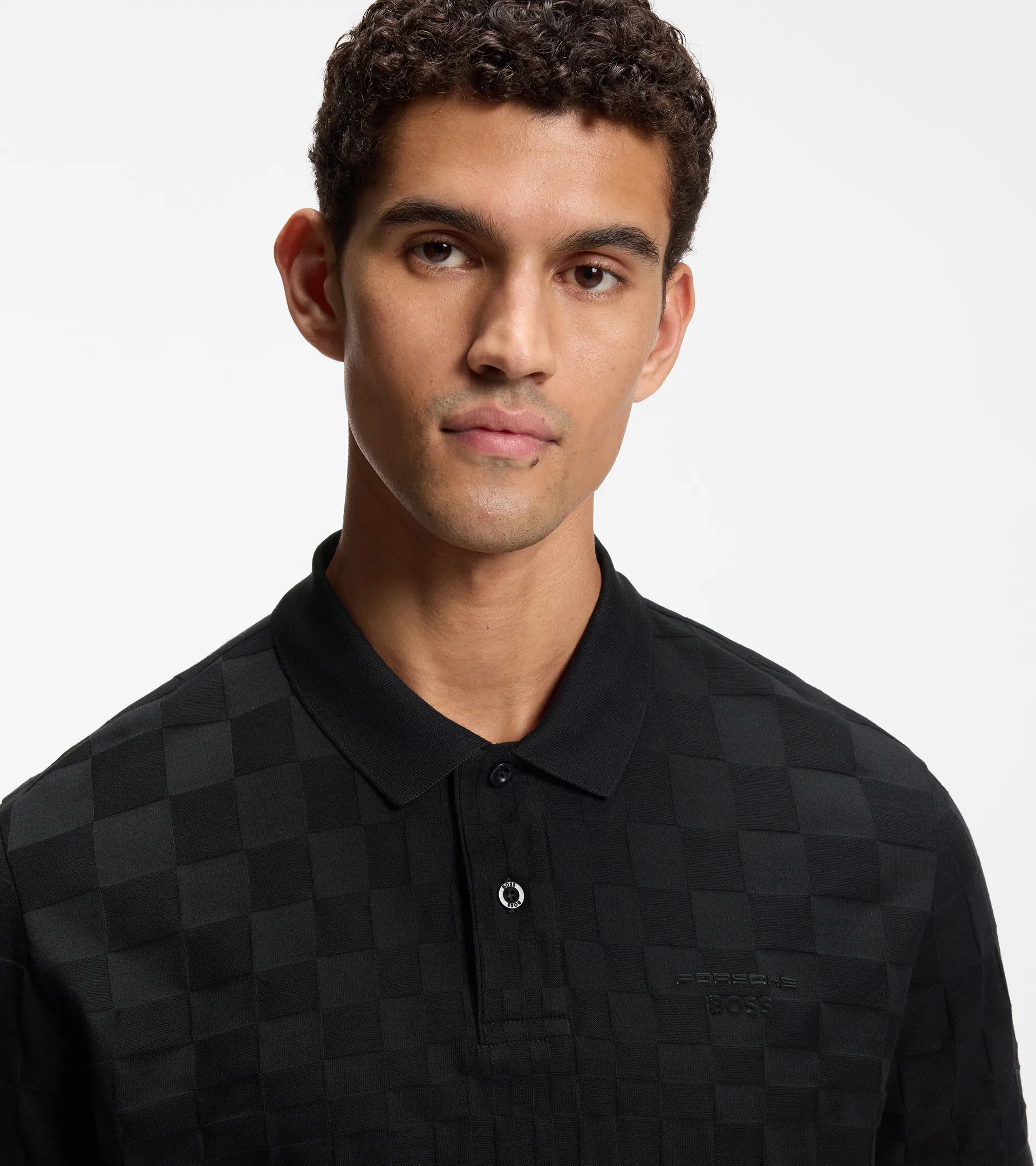 Polo shirt in jacquard-patterned cotton – Porsche x BOSS | PORSCHE