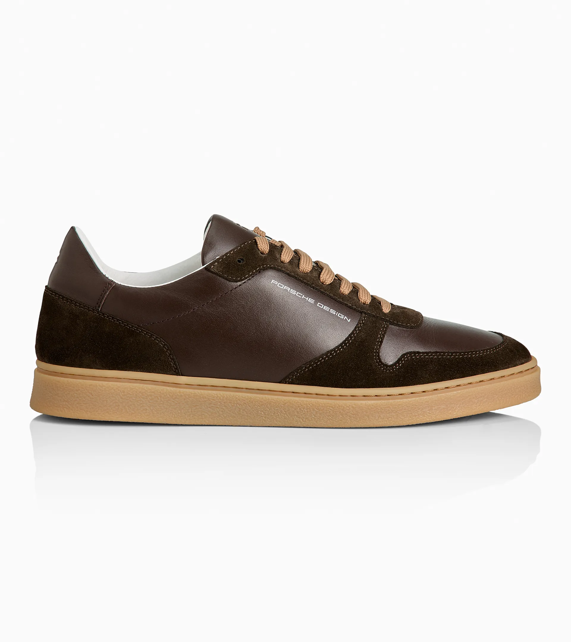 Porsche Design Black Leather Athletic Shoes with Tan Accents Gumsole Trainers | PORSCHE SHOP main image 4