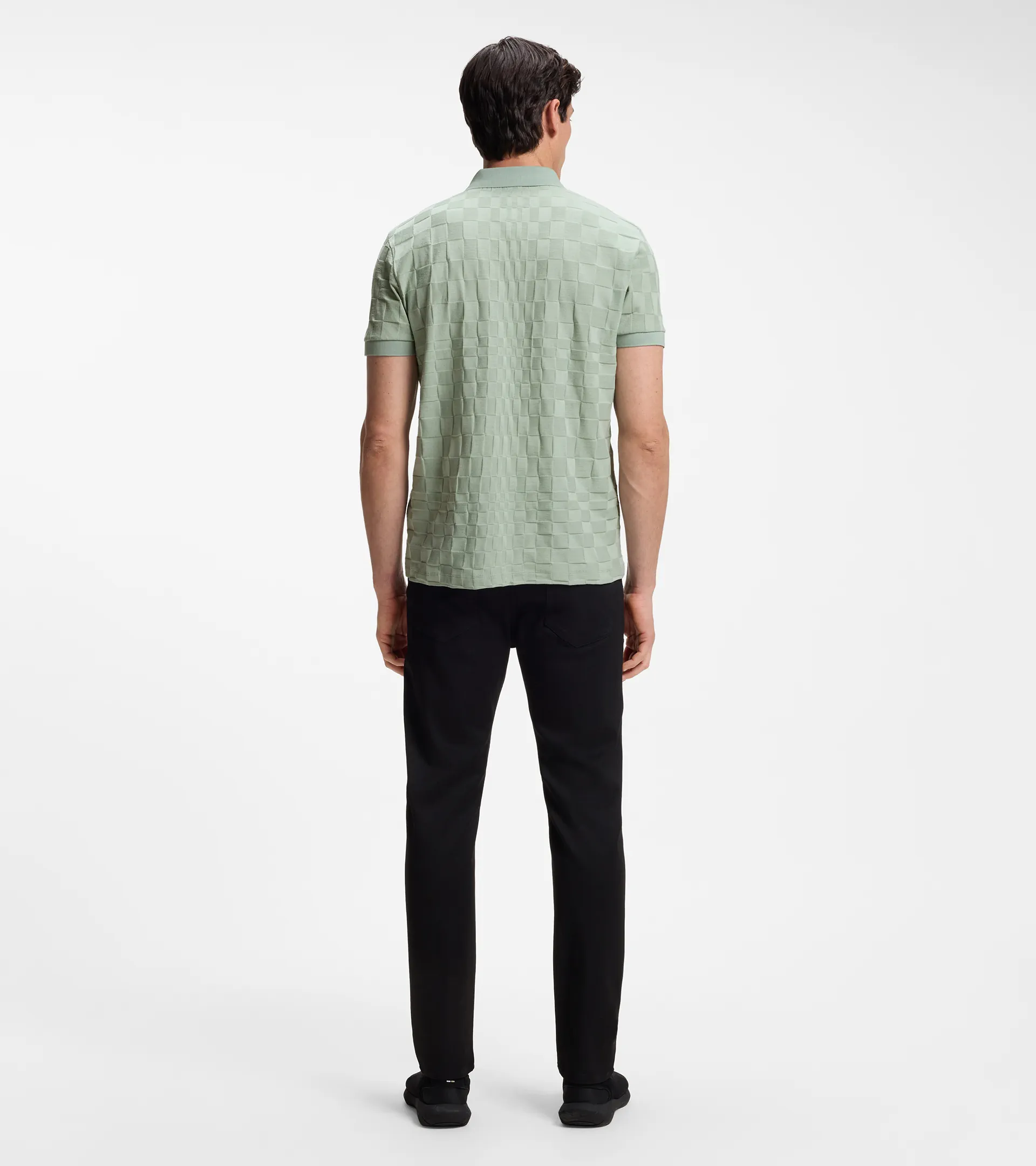Polo shirt in jacquard-patterned cotton - Porsche x BOSS | PORSCHE