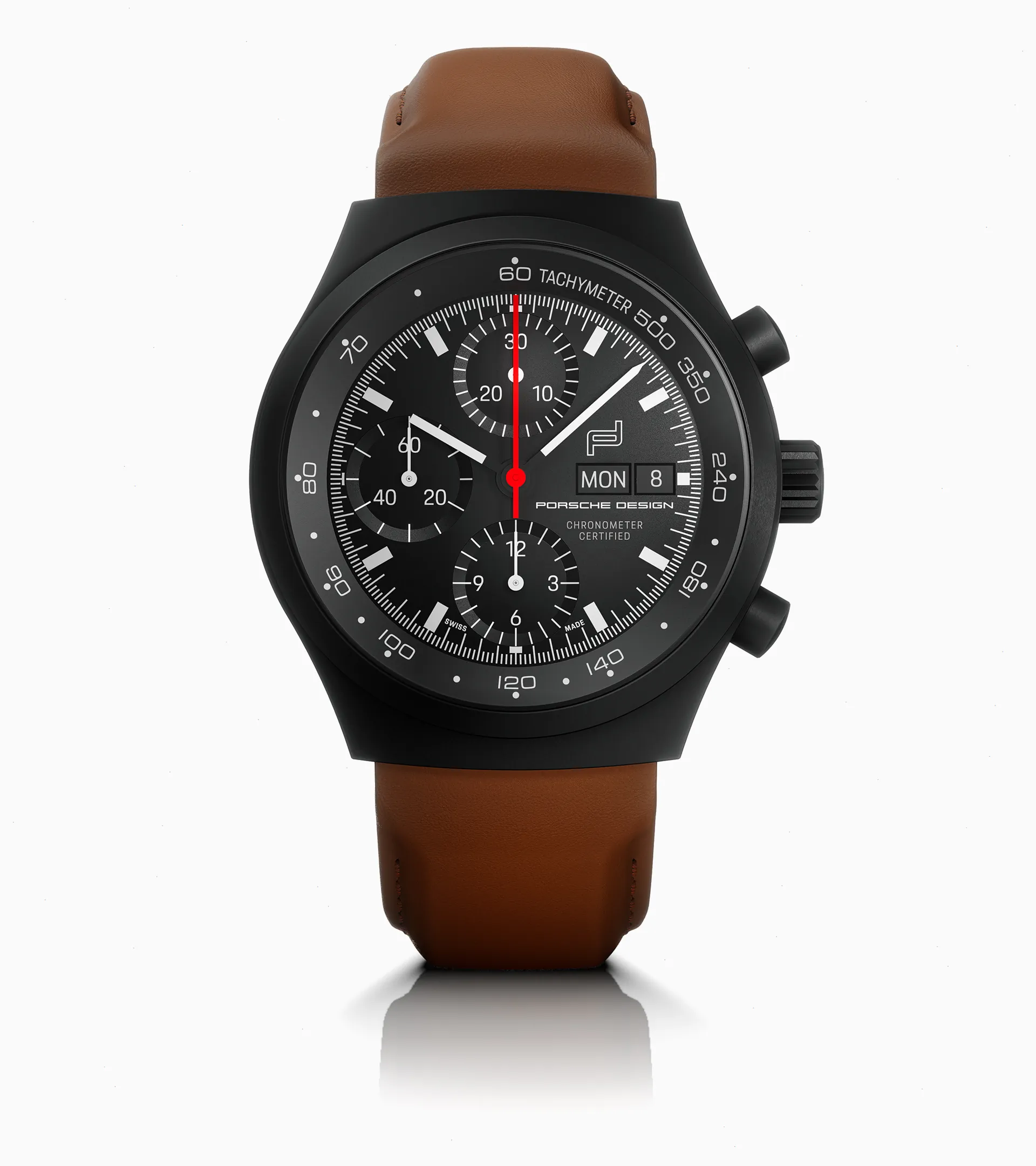 Porsche Design Chronograph 1 All Black Numbered Edition Met Lederen Band WAP07105426LBC
