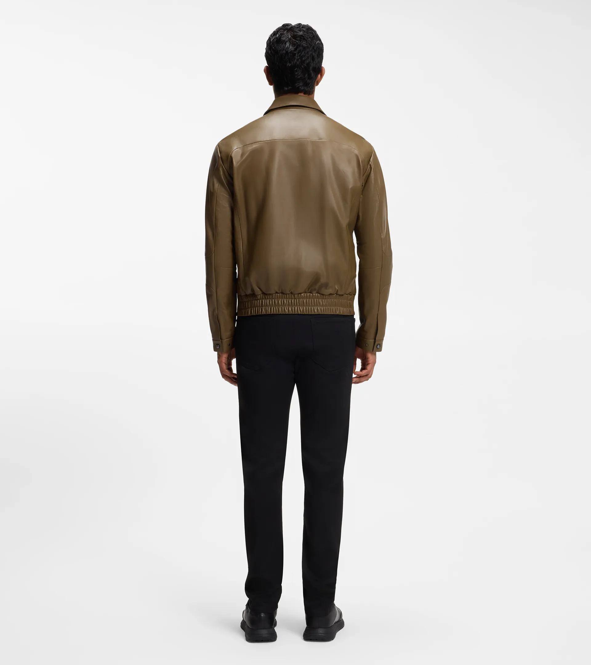 Leather jacket with concealed magnetic closure - Porsche x BOSS