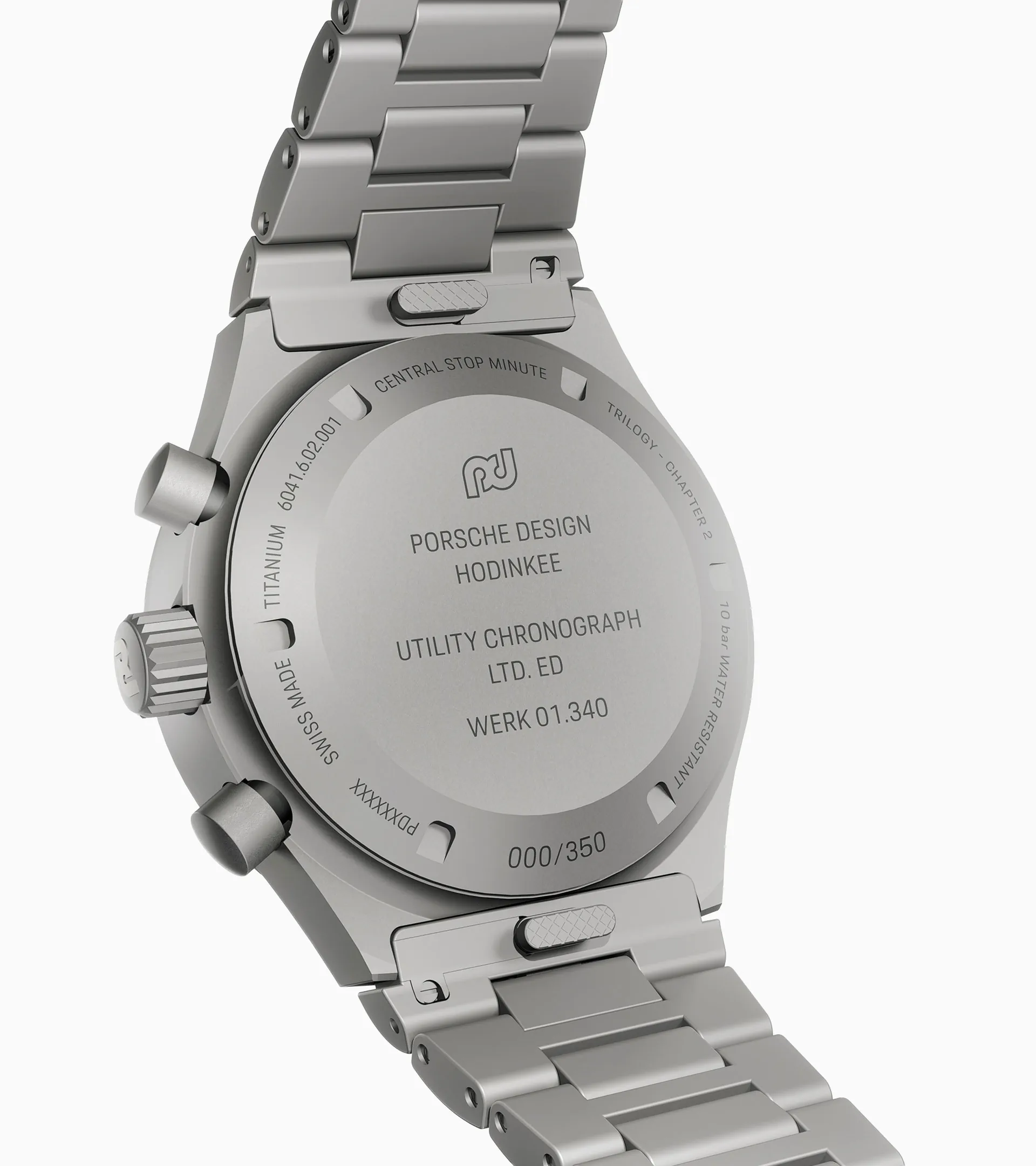 Caseback of the Porsche Design Chronograph 1 Utility with limited edition number