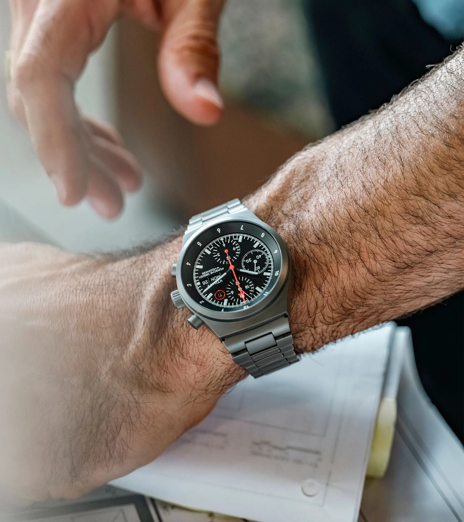 Porsche Design Chronograph 1 Utility on a wrist