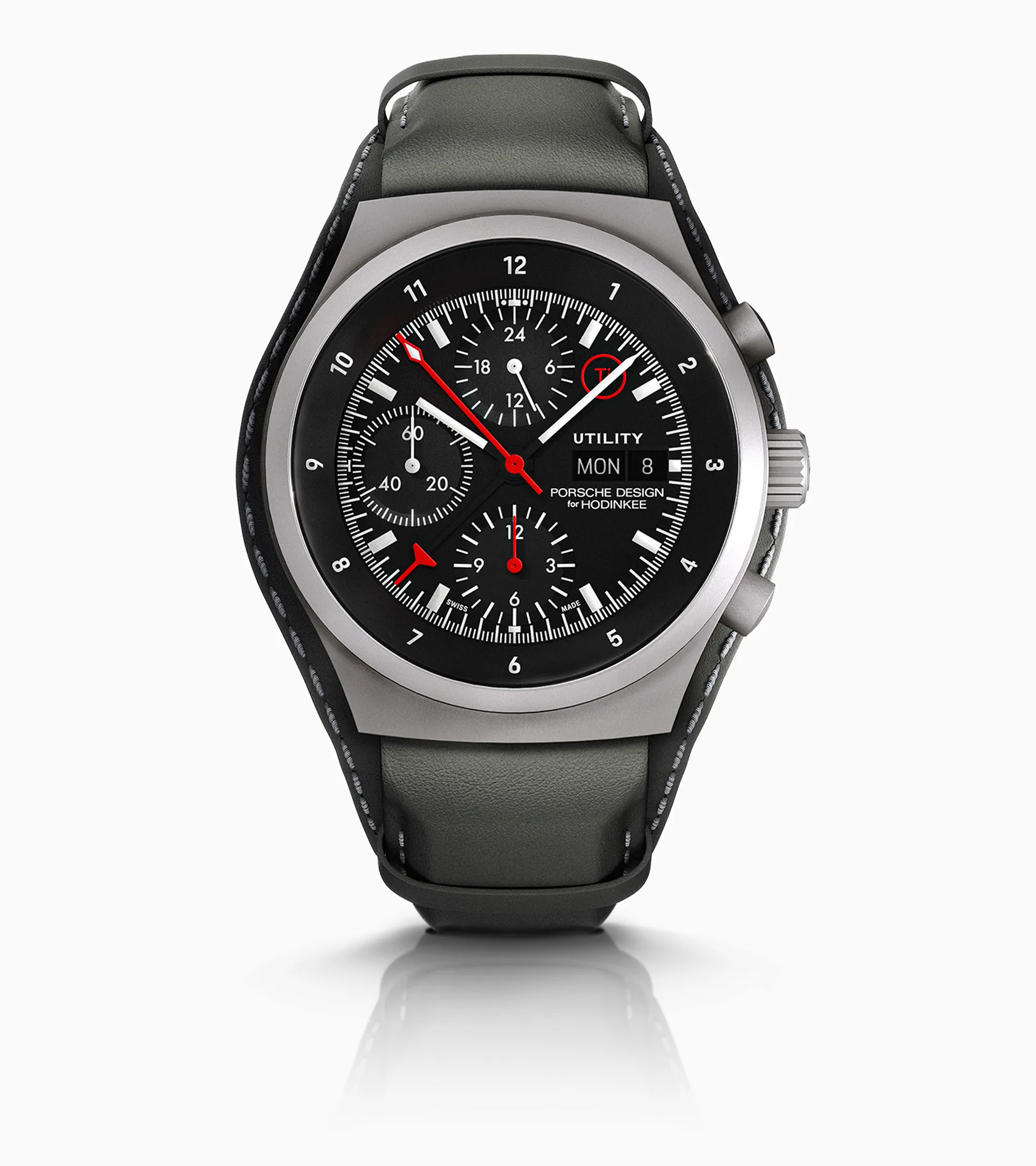 Porsche Design Chronograph 1 Utility on the Agave Green leather strap