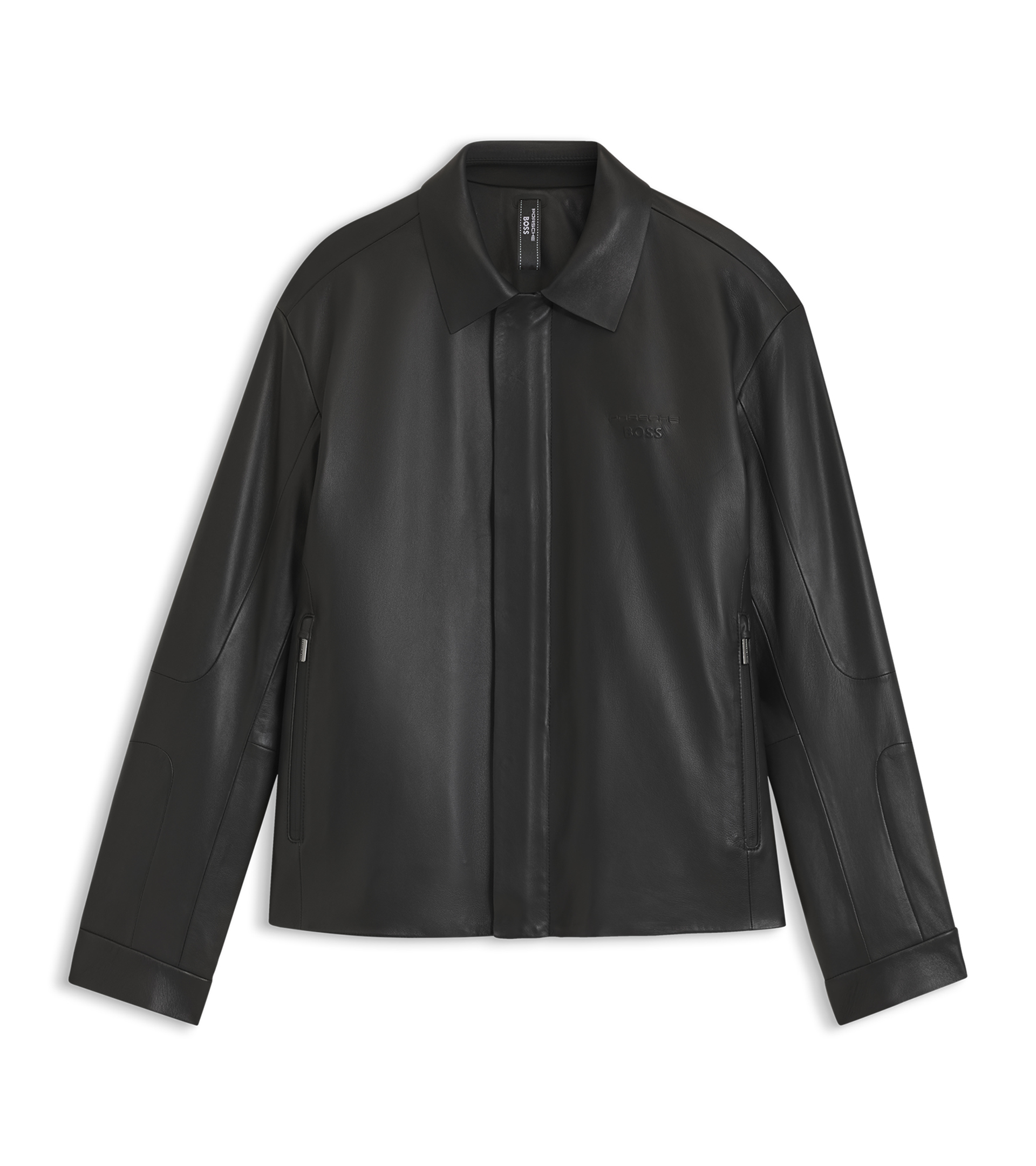 Leather jacket with concealed magnetic closure - Porsche x BOSS